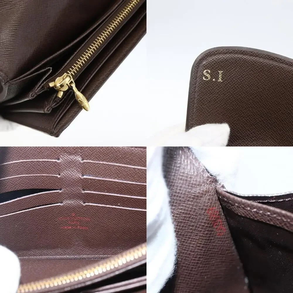 Louis Vuitton Damier Ebene Portefeuille Sistina Long Wallet Brown